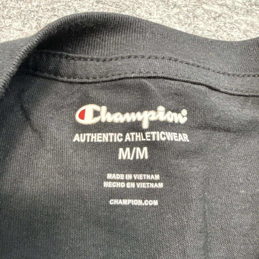 Champion t-shirts men's medium black gray short sleeve casual logo school LOT - Picture 6 of 15